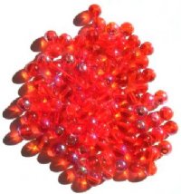 100 6mm Transparent Orange AB Round Glass Beads